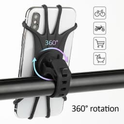 Universal Bicycle Mobile Phone Holder 360 Rotating Silicone Bike GPS Clip Mount Baby Stroller Stand Motorcycle Handlebar Bracket