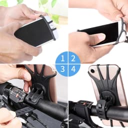 Universal Bicycle Mobile Phone Holder 360 Rotating Silicone Bike GPS Clip Mount Baby Stroller Stand Motorcycle Handlebar Bracket
