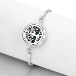 Tree of Life Aromatherapy Bracelet Open Lockets Bangle Essential Oil Diffuser Bracelet Adjustable Chain Bracelet with 10pcs Pads