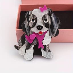 New Acrylic Dog Brooch Cute Cartoon Animal Pins Fashion Women Jewelry Accessories