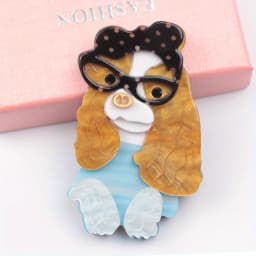 New Acrylic Dog Brooch Cute Cartoon Animal Pins Fashion Women Jewelry Accessories