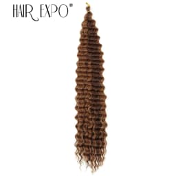 30Inch Deep Wave Twist Crochet Hair Synthetic Deep Curly Braiding Hair Extension Ombre Bohemian Ocean Wave Braids Hair For Women