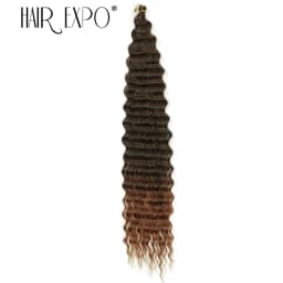 30Inch Deep Wave Twist Crochet Hair Synthetic Deep Curly Braiding Hair Extension Ombre Bohemian Ocean Wave Braids Hair For Women