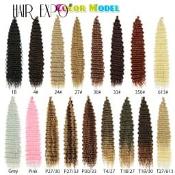 30Inch Deep Wave Twist Crochet Hair Synthetic Deep Curly Braiding Hair Extension Ombre Bohemian Ocean Wave Braids Hair For Women