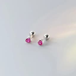 New Fashion Cute Minimalist Heart Stud Earrings Shiny Colorful Crystal Screw-back Tiny Ear Stud Accessory Small Earring Jewelry