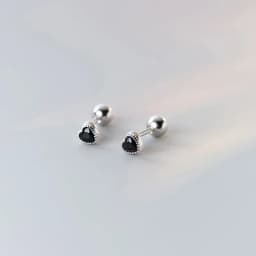 New Fashion Cute Minimalist Heart Stud Earrings Shiny Colorful Crystal Screw-back Tiny Ear Stud Accessory Small Earring Jewelry