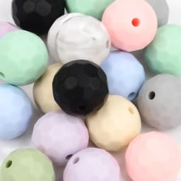 Lofca 40pcs 12/15mm Silicone Beads Polyhedron Bpa Free For Jewelry Making DIY Keychain Necklace Jewelry Accessories