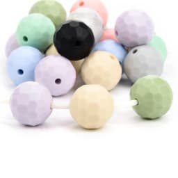 Lofca 40pcs 12/15mm Silicone Beads Polyhedron Bpa Free For Jewelry Making DIY Keychain Necklace Jewelry Accessories