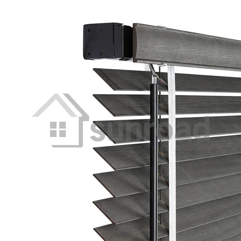 Custom-made PVC Fauxwood Venetian Window Blinds Wood Shutters Basswood Paulownia Wood Window Blinds Smart HOME DECOR