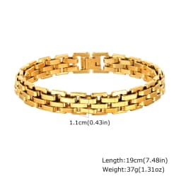 Gents Bracelet for Men, Two Tone Stainless Steel Bracelet, Men Jewelry
