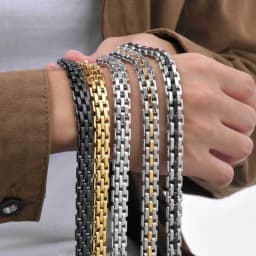 Gents Bracelet for Men, Two Tone Stainless Steel Bracelet, Men Jewelry