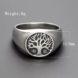 Free Shipping Punk 316L Stainless Steel Tree of Life Signet Ring Classic Men's Viking Amulet Rings Nordic Jewelry
