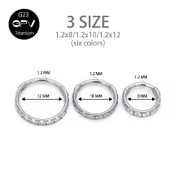Luxury Square Zircon G23 Titanium Nose Ring Vacuum Gold-Plated Punk Piercing Jewelry Septum Ring Earrings For Men And Women