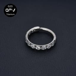 Luxury Square Zircon G23 Titanium Nose Ring Vacuum Gold-Plated Punk Piercing Jewelry Septum Ring Earrings For Men And Women