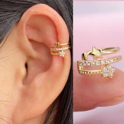 1Pc New Crystal CZ Clip On Earring Leaf Ear Cuff Without Piercing Helix Cartilage Ear Clip Ear Wrap For Women Teen Party Jewelry