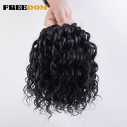 FREEDOM 10inches Synthetic Deep Wavy Twist Crochet Braids Hair Ombre Afro Curly Braiding Hair Extensions High Temperature Fiber