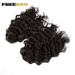 FREEDOM 10inches Synthetic Deep Wavy Twist Crochet Braids Hair Ombre Afro Curly Braiding Hair Extensions High Temperature Fiber