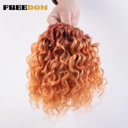 FREEDOM 10inches Synthetic Deep Wavy Twist Crochet Braids Hair Ombre Afro Curly Braiding Hair Extensions High Temperature Fiber