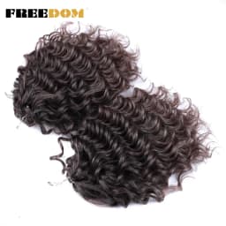 FREEDOM 10inches Synthetic Deep Wavy Twist Crochet Braids Hair Ombre Afro Curly Braiding Hair Extensions High Temperature Fiber