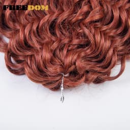 FREEDOM 10inches Synthetic Deep Wavy Twist Crochet Braids Hair Ombre Afro Curly Braiding Hair Extensions High Temperature Fiber