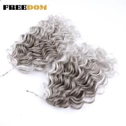 FREEDOM 10inches Synthetic Deep Wavy Twist Crochet Braids Hair Ombre Afro Curly Braiding Hair Extensions High Temperature Fiber
