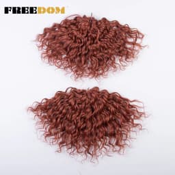 FREEDOM 10inches Synthetic Deep Wavy Twist Crochet Braids Hair Ombre Afro Curly Braiding Hair Extensions High Temperature Fiber