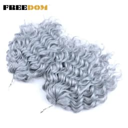 FREEDOM 10inches Synthetic Deep Wavy Twist Crochet Braids Hair Ombre Afro Curly Braiding Hair Extensions High Temperature Fiber