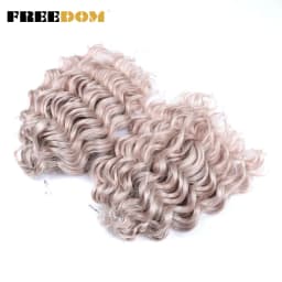 FREEDOM 10inches Synthetic Deep Wavy Twist Crochet Braids Hair Ombre Afro Curly Braiding Hair Extensions High Temperature Fiber