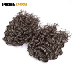 FREEDOM 10inches Synthetic Deep Wavy Twist Crochet Braids Hair Ombre Afro Curly Braiding Hair Extensions High Temperature Fiber