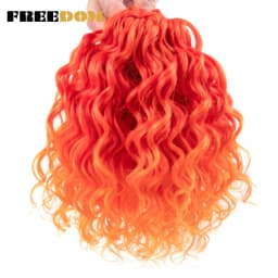 FREEDOM 10inches Synthetic Deep Wavy Twist Crochet Braids Hair Ombre Afro Curly Braiding Hair Extensions High Temperature Fiber