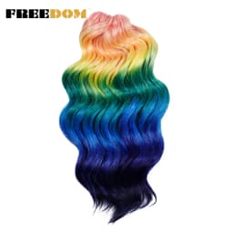 FREEDOM Synthetic Twist Crochet Curly Hair 16 Inch Deep Wave Braid Hair Ombre Blonde Brown Water Wave Braiding Hair Extensions