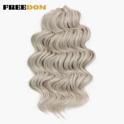 FREEDOM Synthetic Twist Crochet Curly Hair 16 Inch Deep Wave Braid Hair Ombre Blonde Brown Water Wave Braiding Hair Extensions