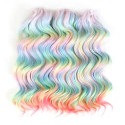 FREEDOM Synthetic Twist Crochet Curly Hair 16 Inch Deep Wave Braid Hair Ombre Blonde Brown Water Wave Braiding Hair Extensions
