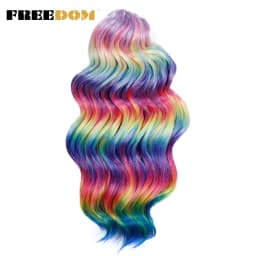 FREEDOM Synthetic Twist Crochet Curly Hair 16 Inch Deep Wave Braid Hair Ombre Blonde Brown Water Wave Braiding Hair Extensions