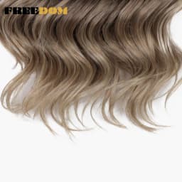 FREEDOM Synthetic Twist Crochet Curly Hair 16 Inch Deep Wave Braid Hair Ombre Blonde Brown Water Wave Braiding Hair Extensions