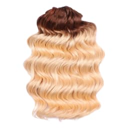 FREEDOM Synthetic Twist Crochet Curly Hair 16 Inch Deep Wave Braid Hair Ombre Blonde Brown Water Wave Braiding Hair Extensions