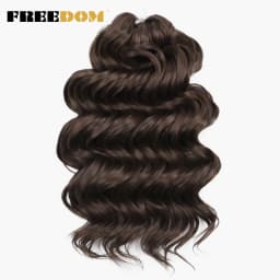 FREEDOM Synthetic Twist Crochet Curly Hair 16 Inch Deep Wave Braid Hair Ombre Blonde Brown Water Wave Braiding Hair Extensions