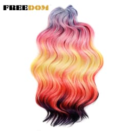 FREEDOM Synthetic Twist Crochet Curly Hair 16 Inch Deep Wave Braid Hair Ombre Blonde Brown Water Wave Braiding Hair Extensions