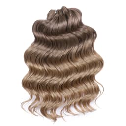 FREEDOM Synthetic Twist Crochet Curly Hair 16 Inch Deep Wave Braid Hair Ombre Blonde Brown Water Wave Braiding Hair Extensions