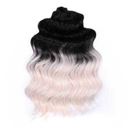 FREEDOM Synthetic Twist Crochet Curly Hair 16 Inch Deep Wave Braid Hair Ombre Blonde Brown Water Wave Braiding Hair Extensions