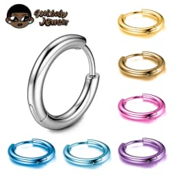 1 Pair Implant Grade F136 Titanium Minimalist Huggie Hoop Earrings Helix Rook Lobe Conch Simple Hoops Ear Piercing 8/10/12mm