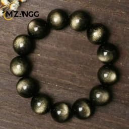 Natural Silver Obsidian Bracelet Men's and Women's Models Double Cat Eyes Silver Obsidian Gold Obsidian Lucky Amulet Hand String