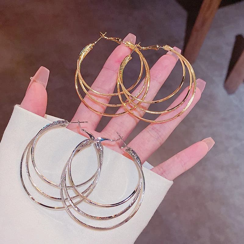 2022 New Trendy Simple Multiple Hoop Earrings For Woman Girls Geometric Irregular Fashion Earrings Party Jewelry