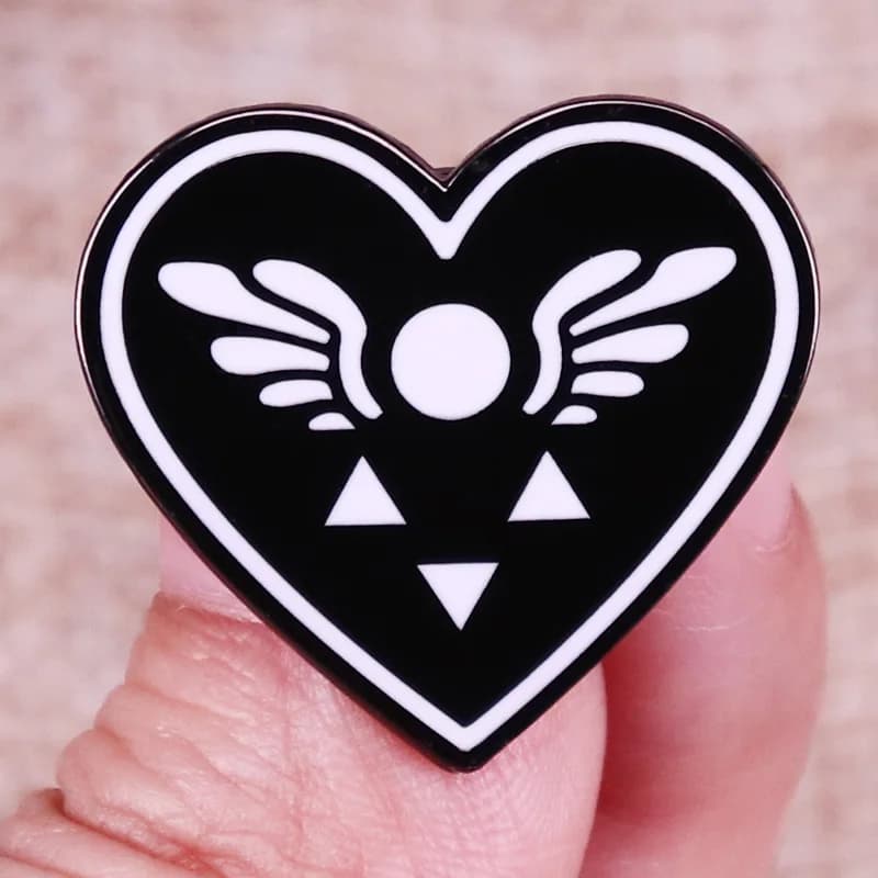 Video Game Undertale Delta Rune Symbol Enamel Pin Heart Badge Brooch Backpack Decoration Jewelry