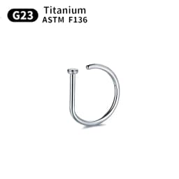 1/10PCS ASTM F136 Titanium Fake Nose Ring Hoop Non Piercing D Shape Nostril Lip Septum Earring Body Jewelry Kit