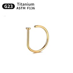 1/10PCS ASTM F136 Titanium Fake Nose Ring Hoop Non Piercing D Shape Nostril Lip Septum Earring Body Jewelry Kit