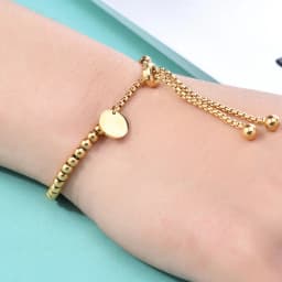 316L Stainless Steel Zircon Beads Heart Shell Bracelet Women's Fashion Trend High Jewelry Accessories SAB785
