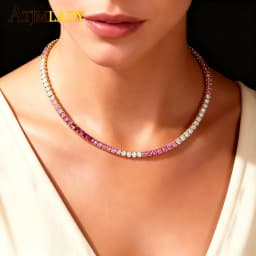 New Thin 3mm CZ 1 Row Shiny Tennis Chain Necklace Hip Hop Iced Out Bling Cubic Zircon Choker Jewelry Gold Color For Women Men