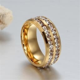 Fashion Couple Rings Vintage Stainless Steel Men Wedding Ring Elegant Women Square Cut Zircon Rings Set Engagement Jewelry Gifts