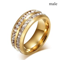 Fashion Couple Rings Vintage Stainless Steel Men Wedding Ring Elegant Women Square Cut Zircon Rings Set Engagement Jewelry Gifts